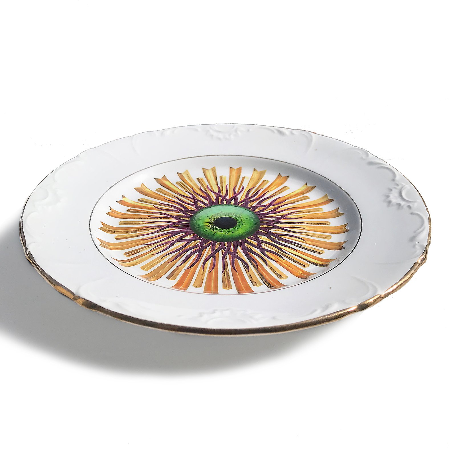 Medusa Burst - Green Eye - Vintage Spanish Ceramic Plate
